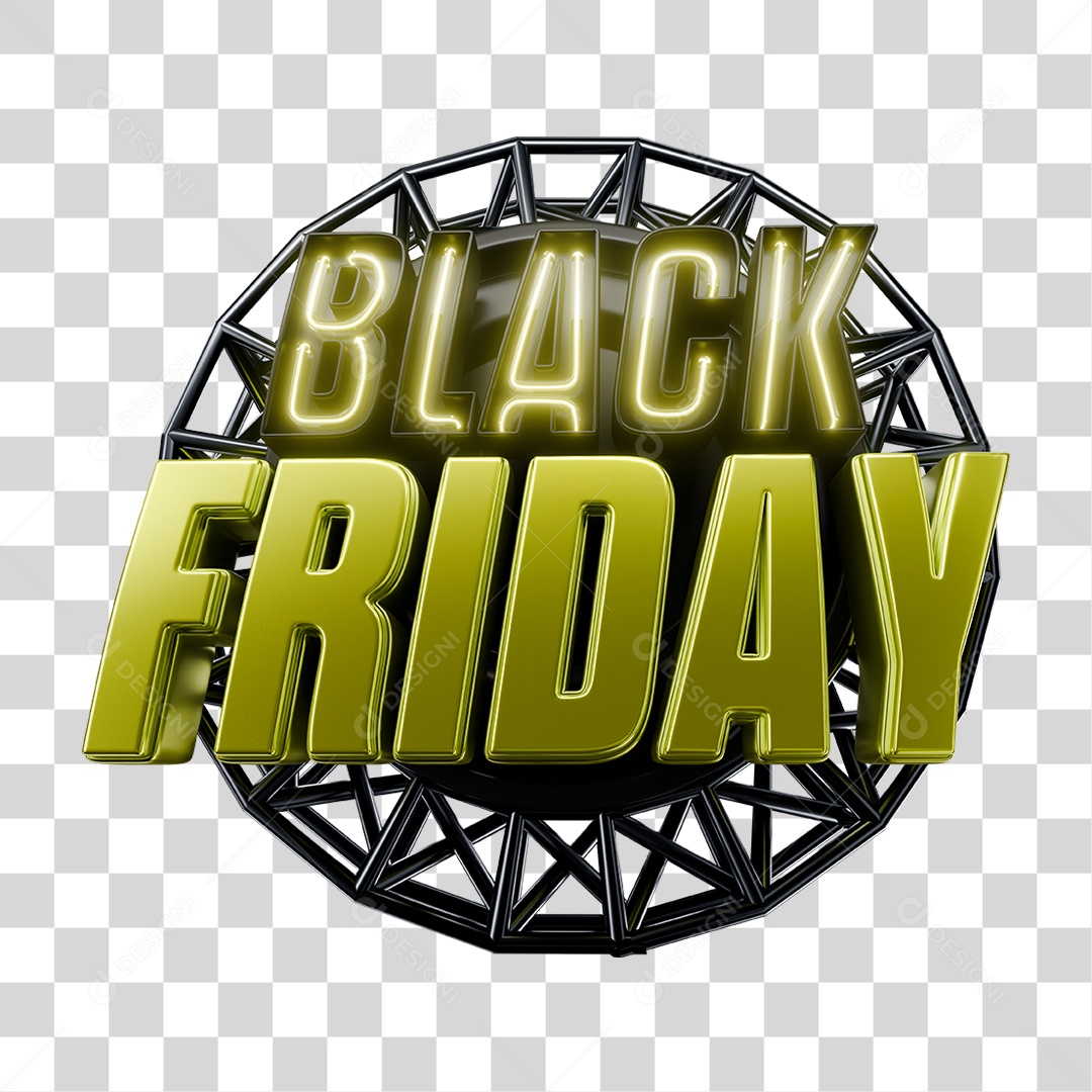 Selo 3D Black Friday PNG Transparente