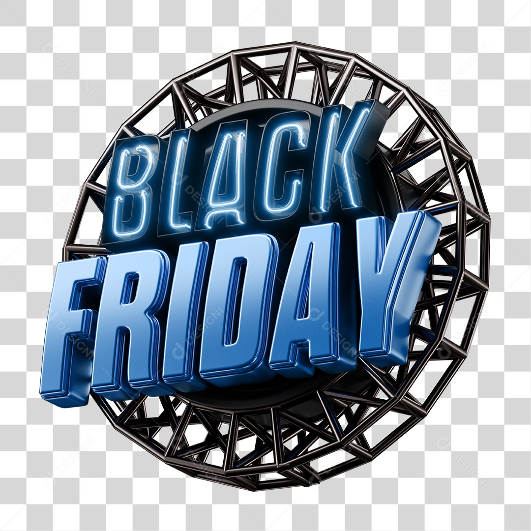 Selo 3D Black Friday PNG Transparente