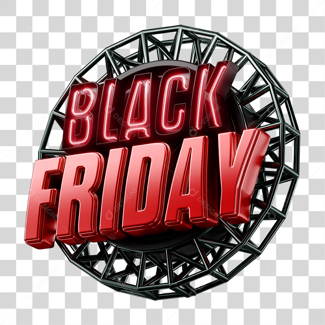Selo 3D Black Friday PNG Transparente