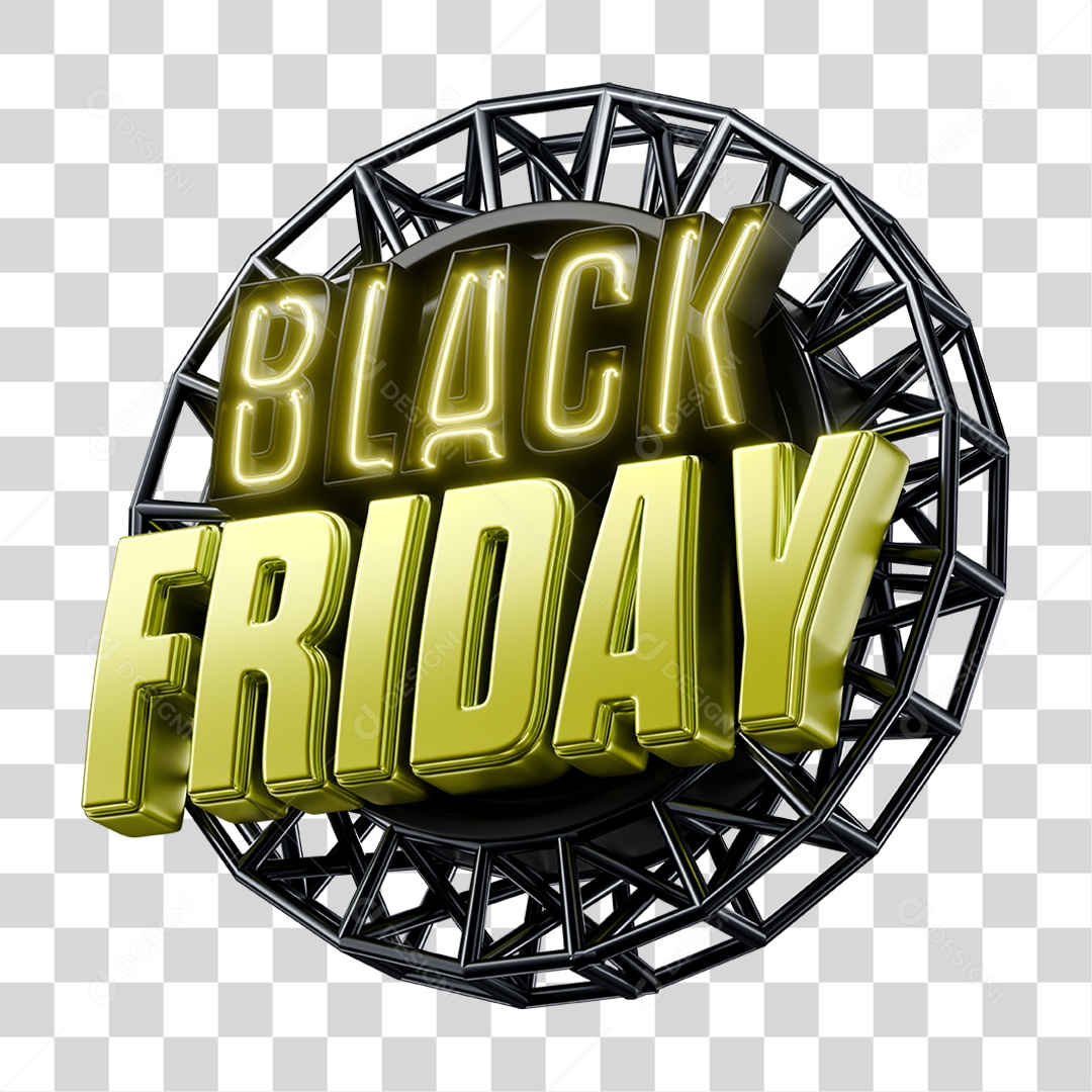 Selo 3D Black Friday PNG Transparente