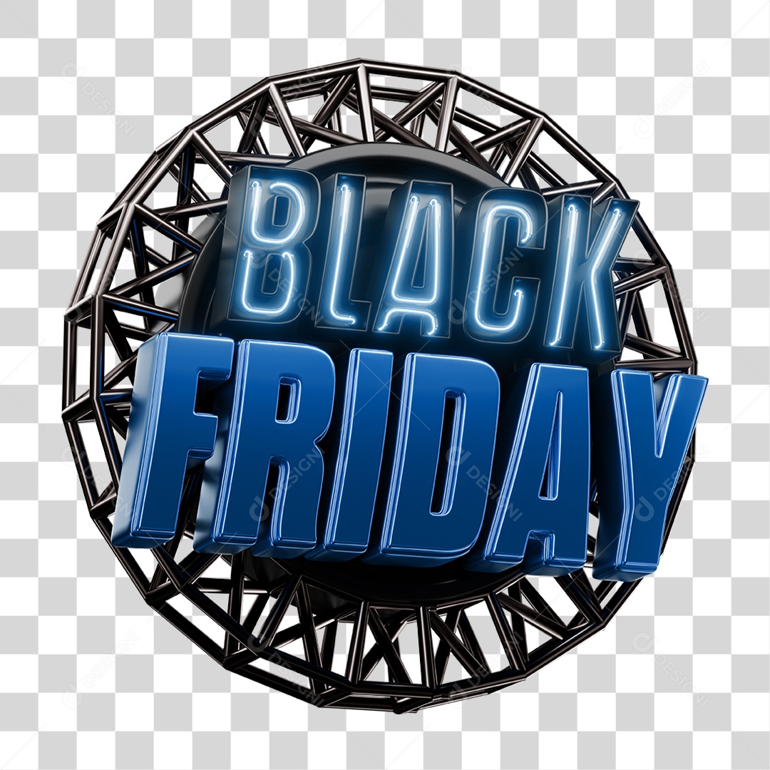 Selo 3D Black Friday PNG Transparente