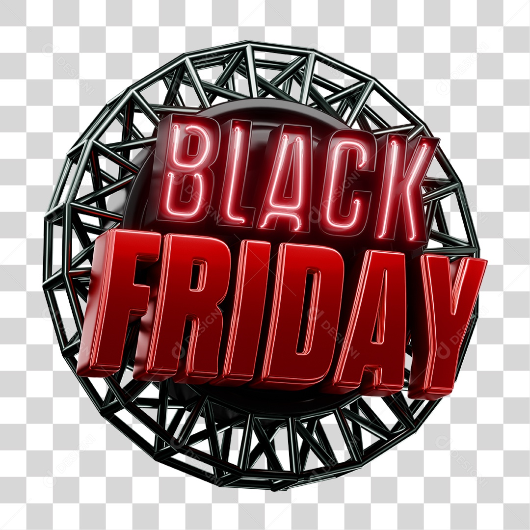Selo 3D Black Friday PNG Transparente