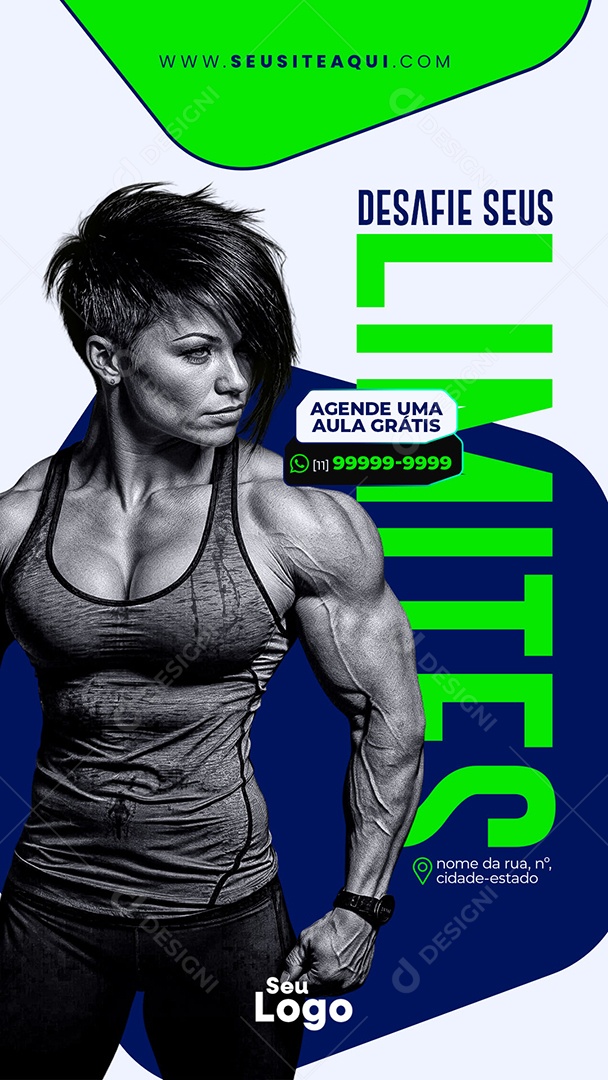 Story Academia Desafie seus Limites Social Media PSD Editável