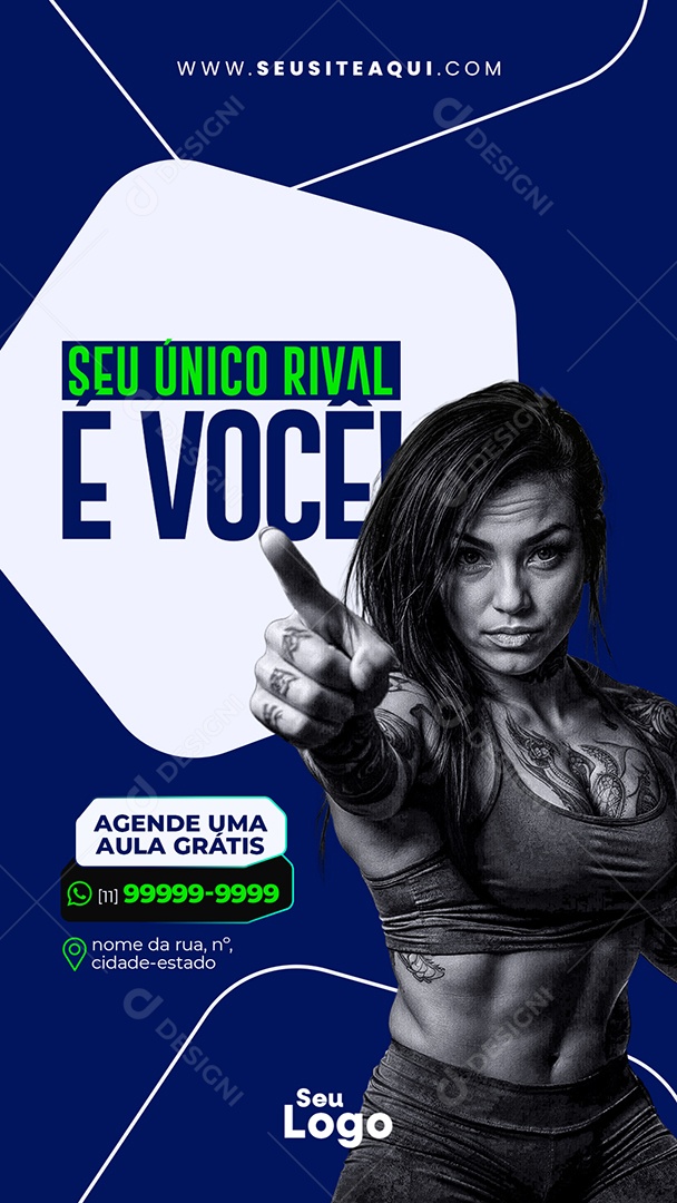 Story Academia Seu Único Rival é Você Social Media PSD Editável