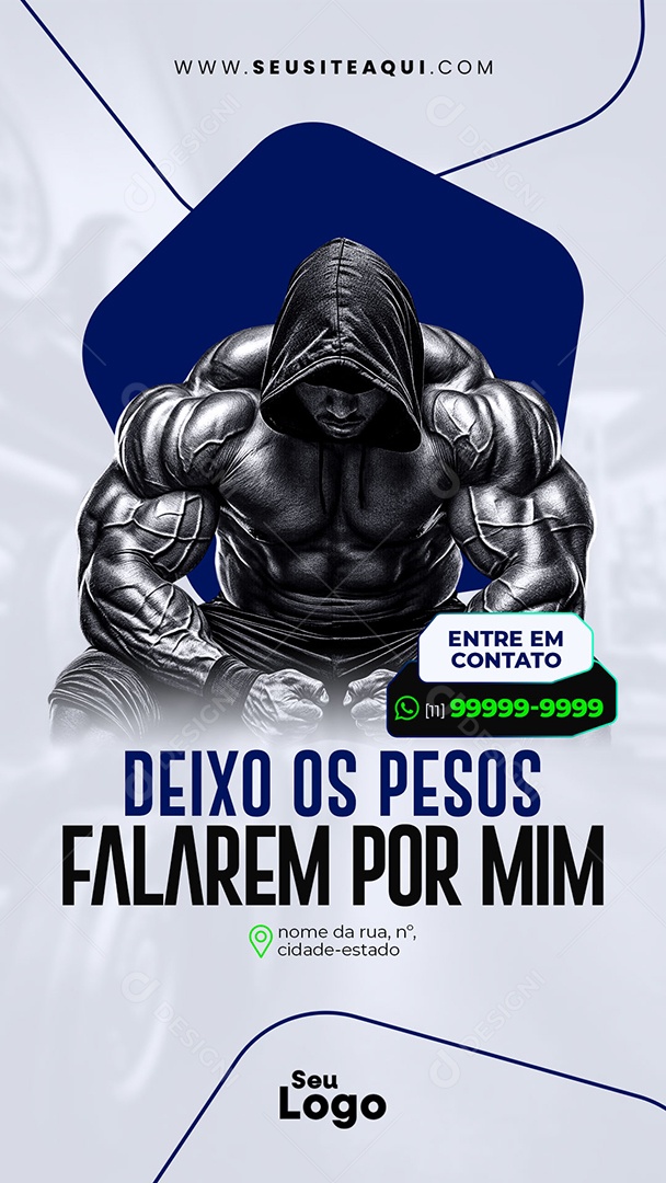 Story Academia Deixe os Pesos Falarem Por Mim Social Media PSD Editável