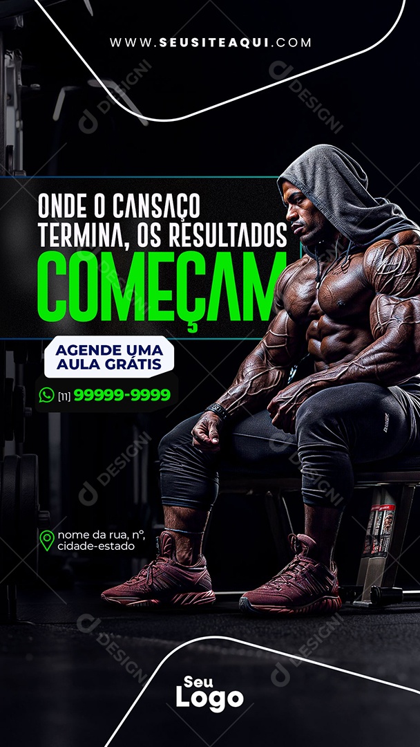 Story Academia Onde o Cansaço Termina Social Media PSD Editável