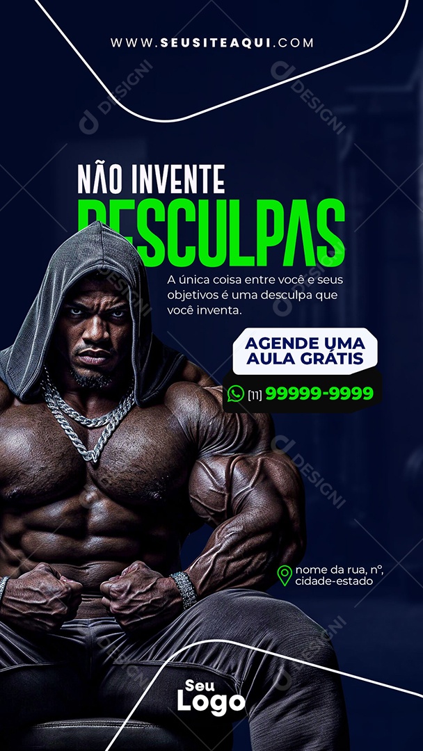 Story Academia Não Invente Desculpas Social Media PSD Editável
