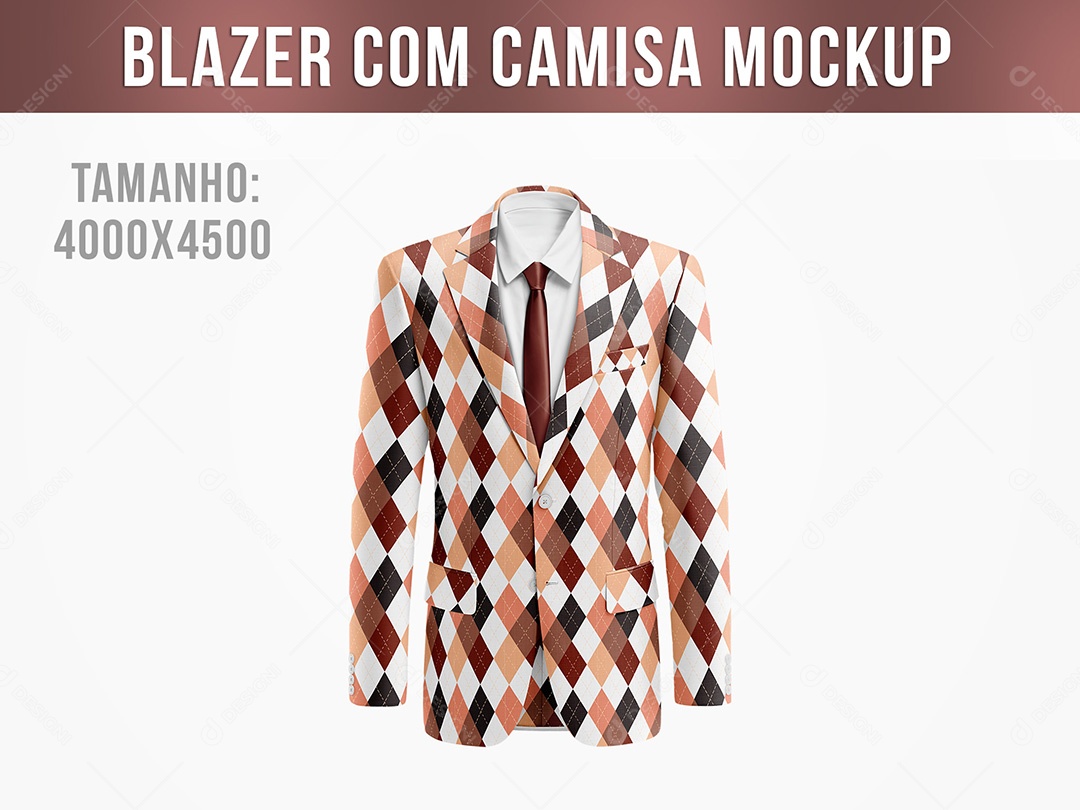 Blazer com Camisa Mockup PSD Editável