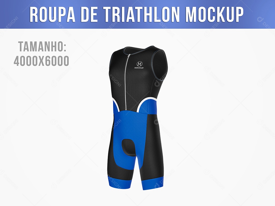 Roupa Masculino de Triathlon Mockup PSD Editável
