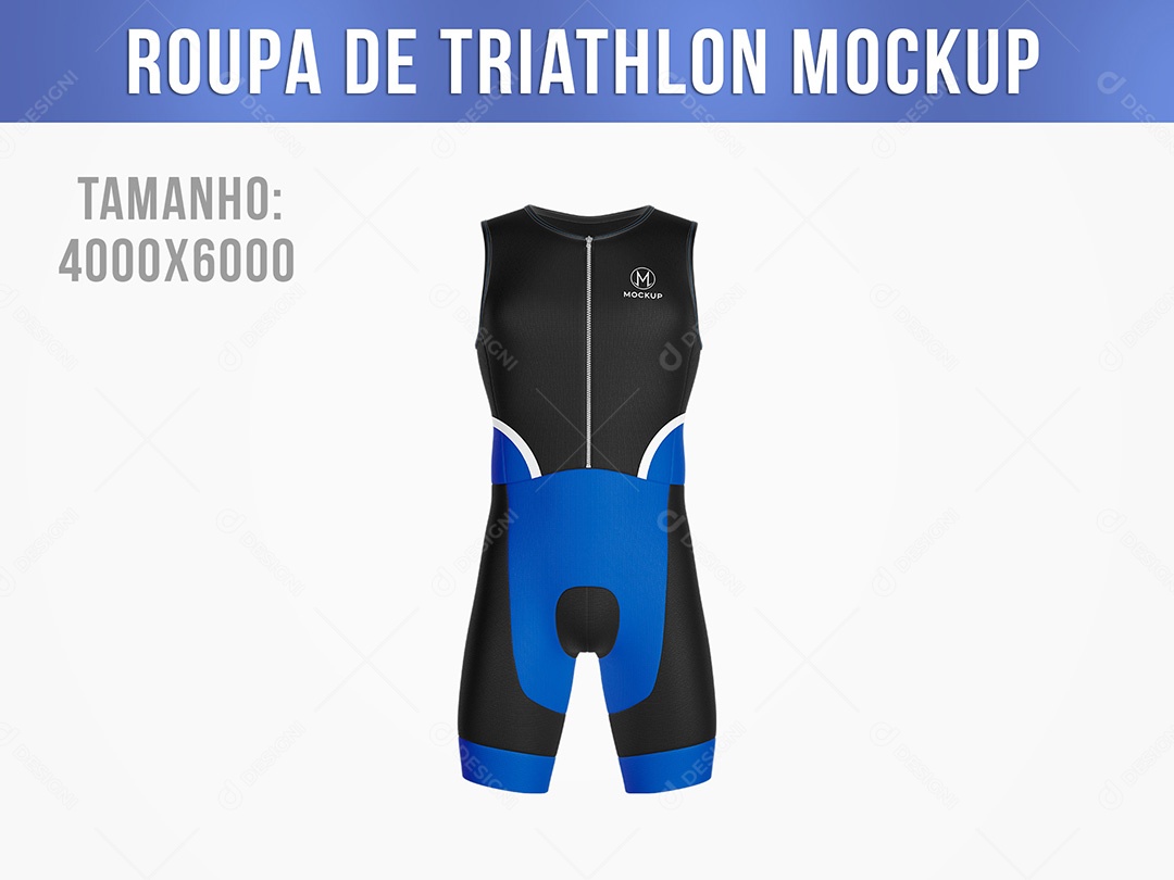 Roupa Masculino de Triathlon Mockup PSD Editável