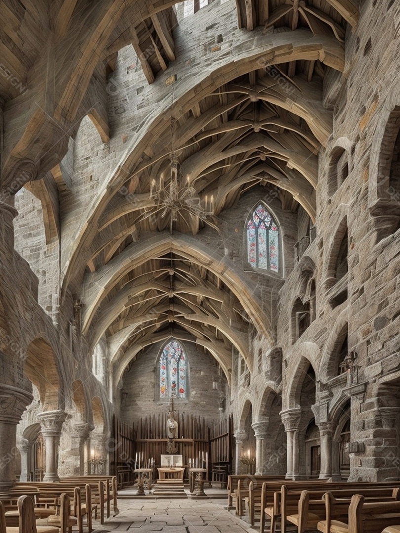 Uma linda igreja histórica de pedra