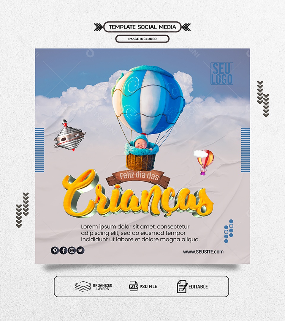 Dia Das Crianças 12 de Outubro Social Media PSD Editável
