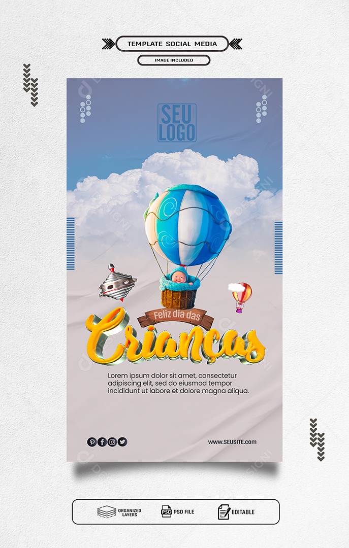 Story Feliz Dia das Crianças 12 de Outubro Social Media PSD Editável