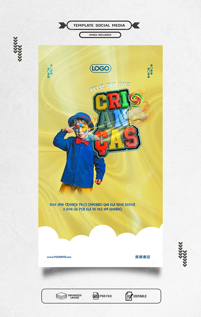 Story Feliz Dia das Crianças 12 de Outubro Social Media PSD Editável