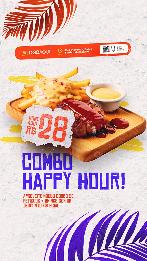 Story Petiscaria Combo Happy Hour Social Media PSD Editável
