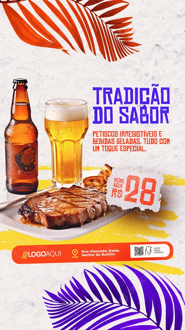 Story Petiscaria Tradição do Sabor Social Media PSD Editável