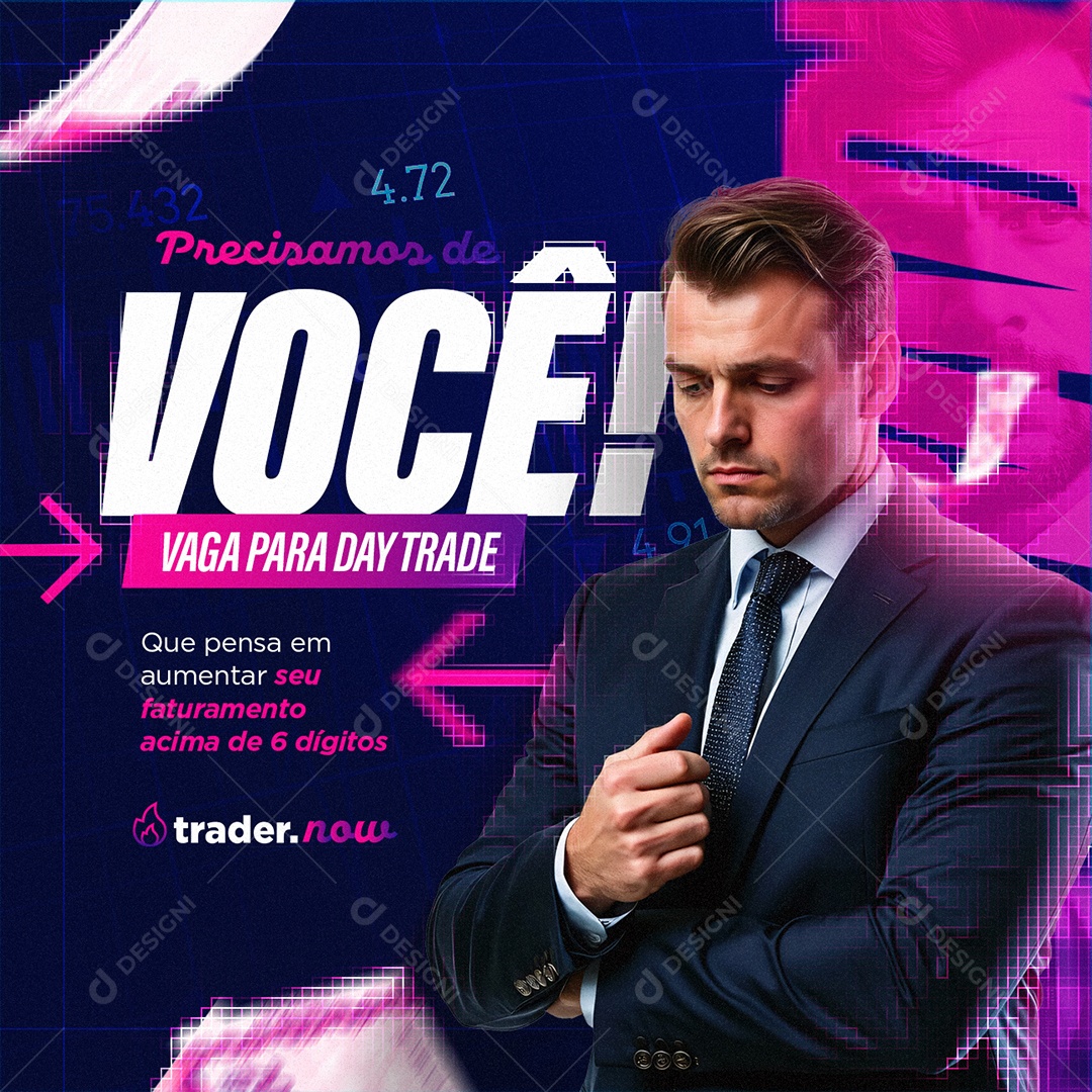 Trader Precisamos de Você Social Media PSD Editável