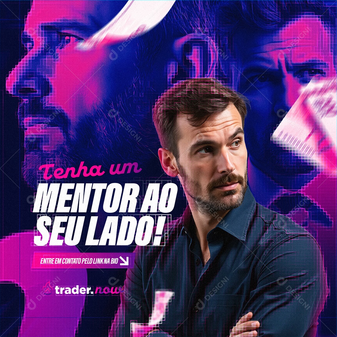 Trader Tenha Um Mentor ao Seu Lado Social Media PSD Editável