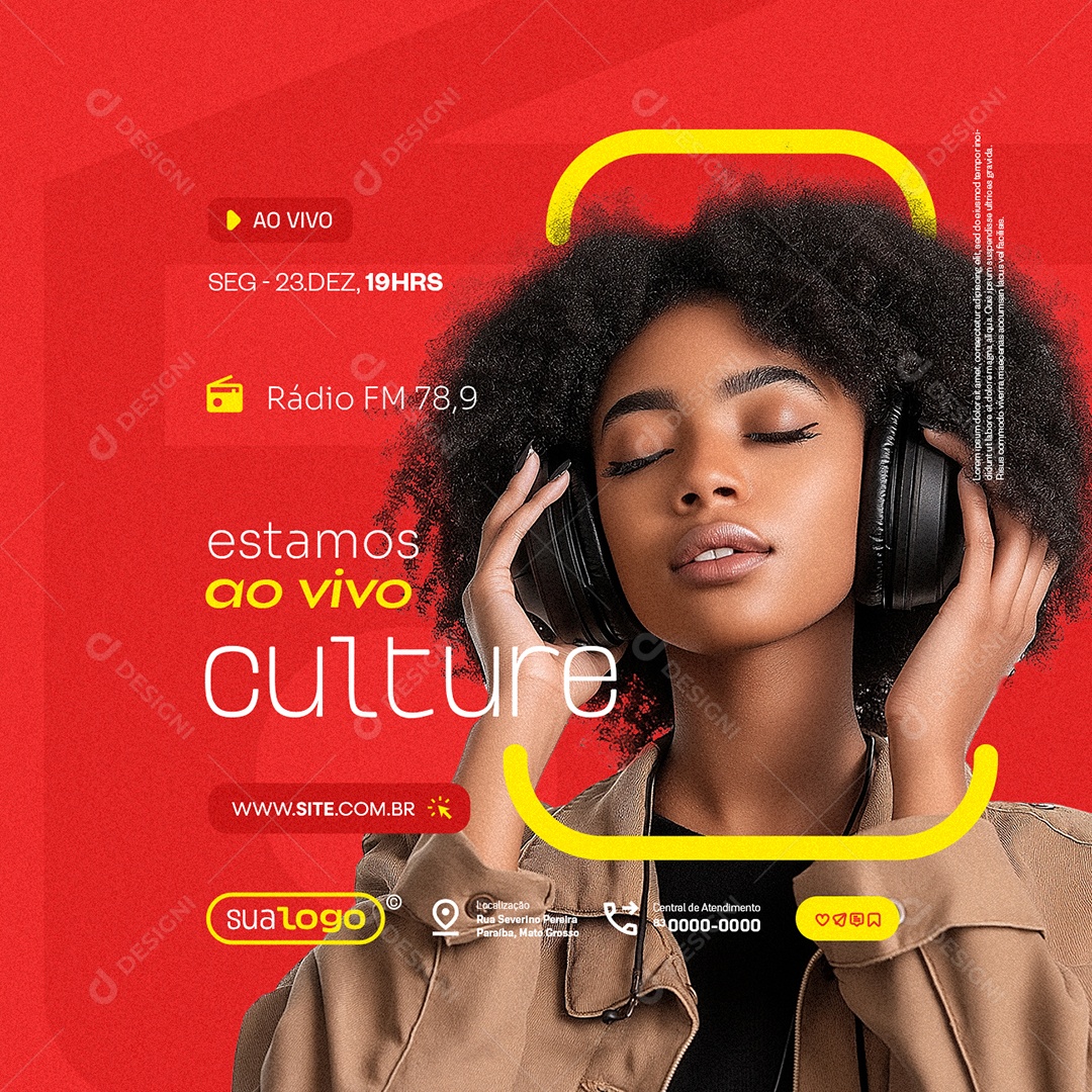 Rádio Estamos Ao Vivo Culture Social Media PSD Editável
