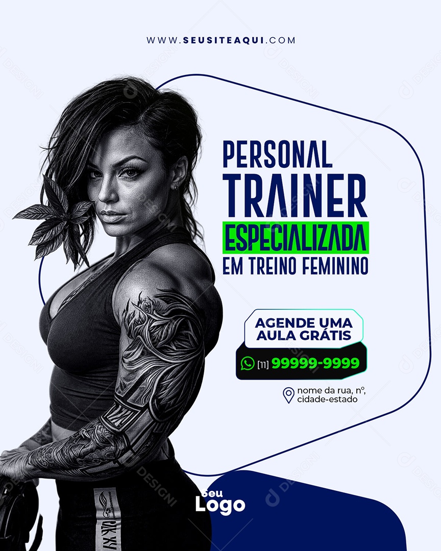 Academia Fitness Personal Trainer Especializada Social Media PSD Editável