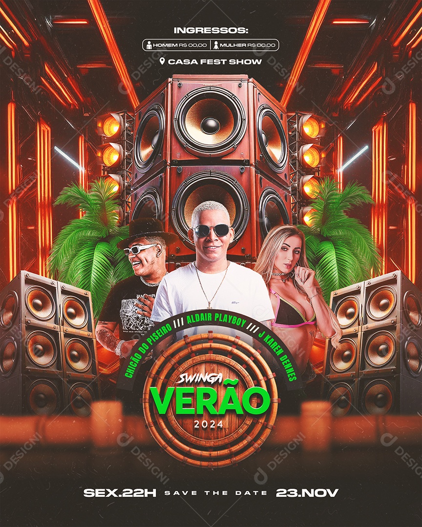 Flyer Shows Músicas Social Media PSD Editável