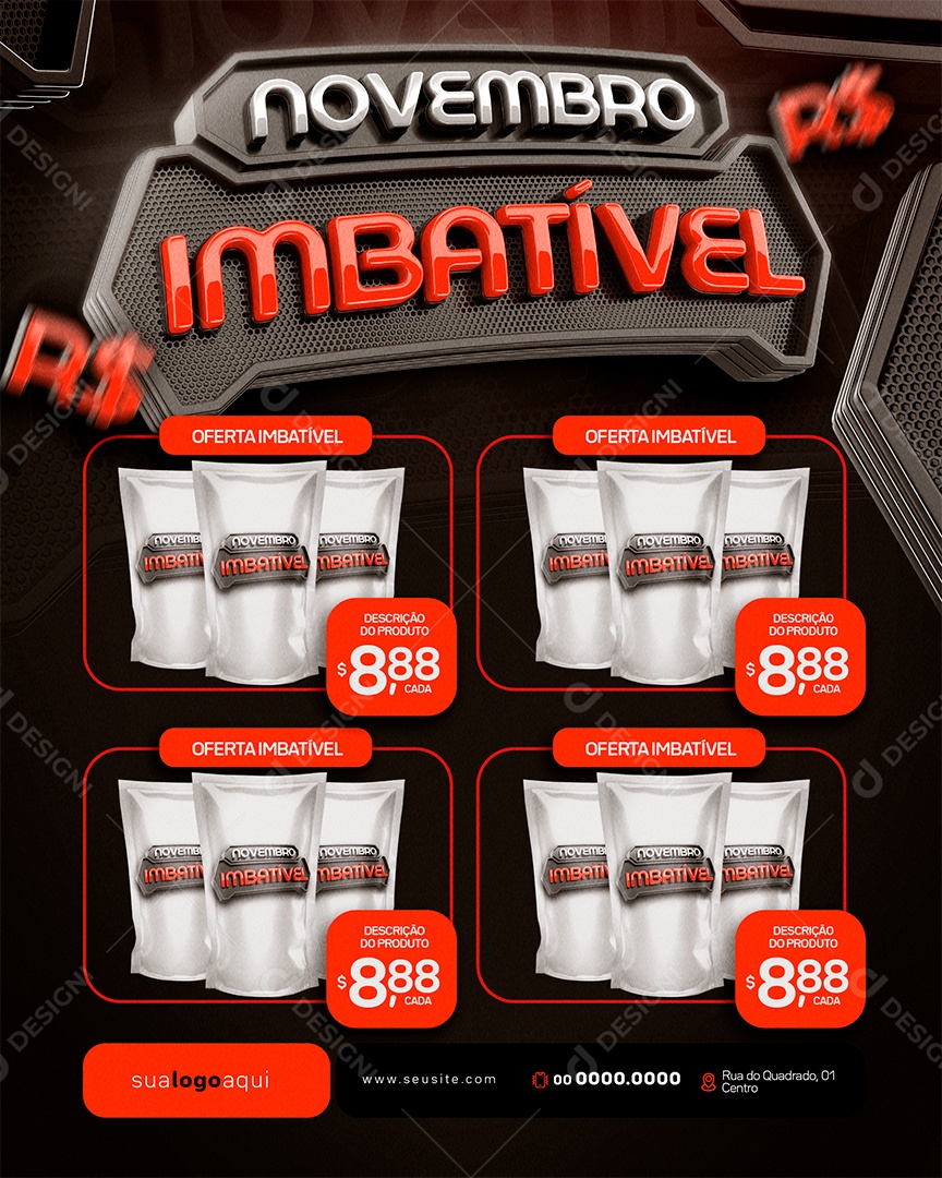 Supermercado Novembro Imbatível Social Media PSD Editável