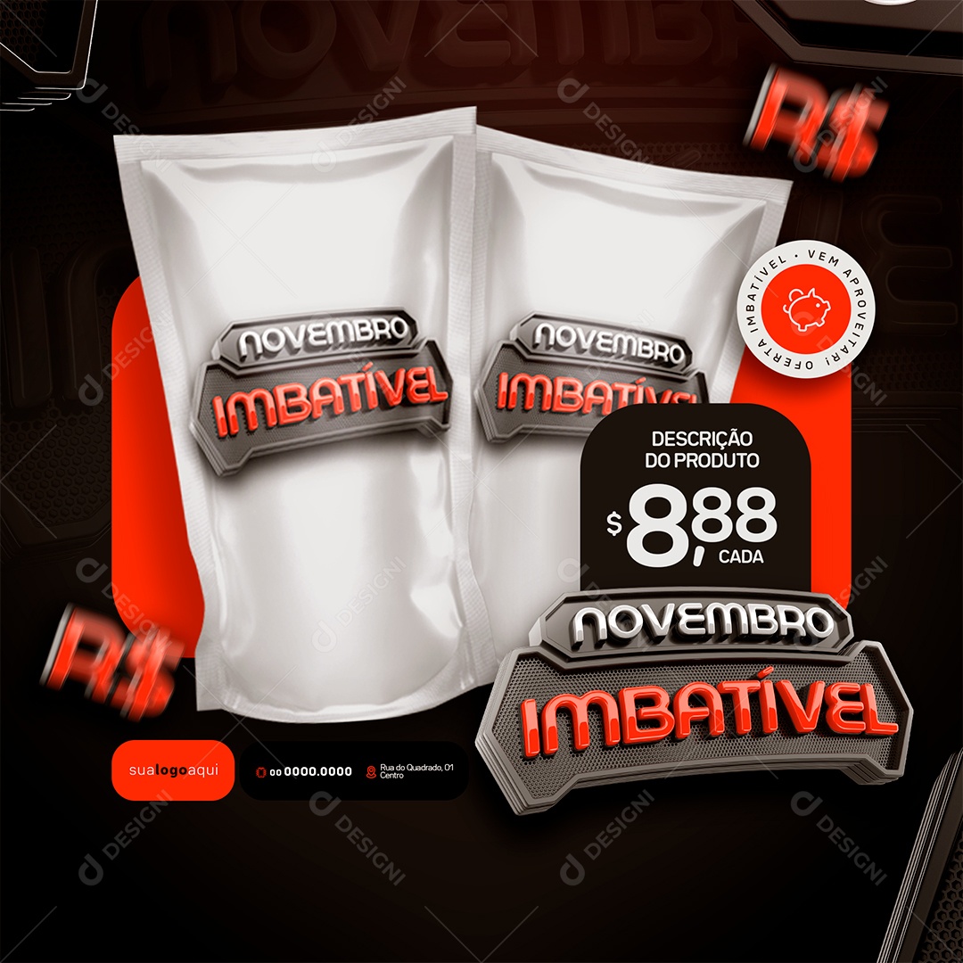 Supermercado Novembro Imbatível Social Media PSD Editável