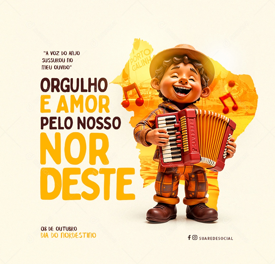 Dia do Nordestino 08 de Outubro Social Media PSD Editável