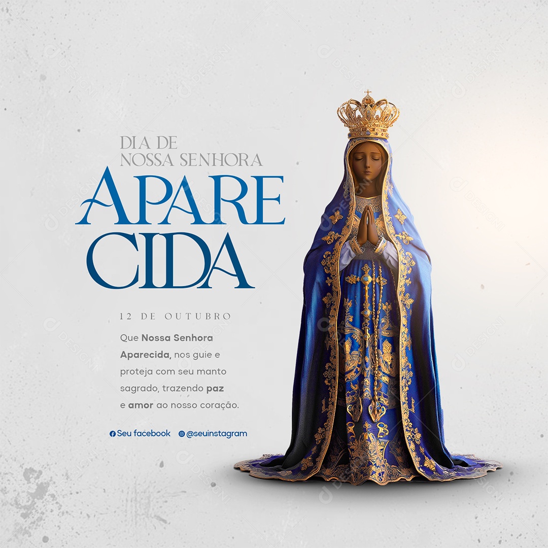 Dia de Nossa Senhora de Aparecida 12 de Outubro Social Media PSD Editável
