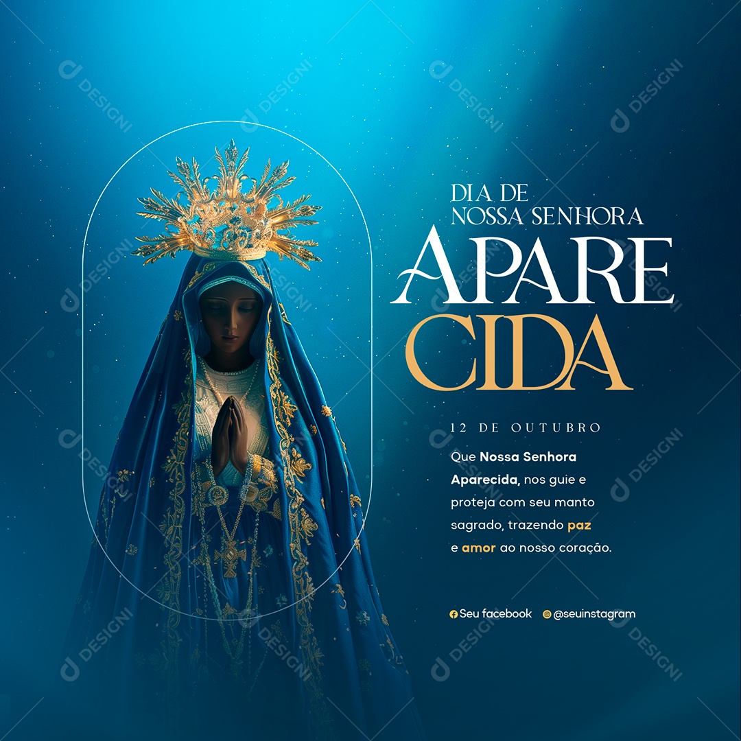 Dia de Nossa Senhora de Aparecida 12 de Outubro Social Media PSD Editável