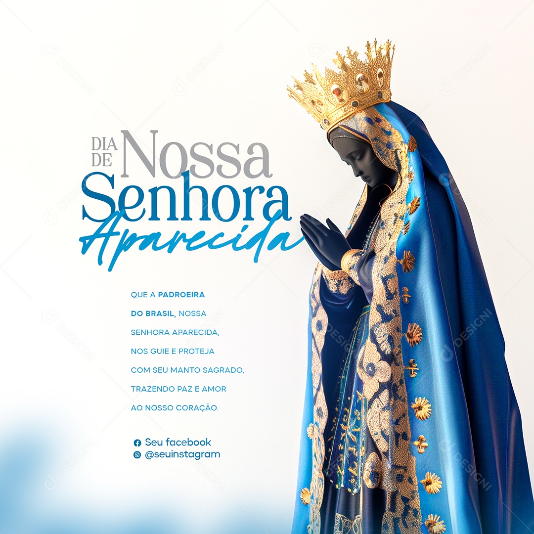 Dia de Nossa Senhora de Aparecida 12 de Outubro Social Media PSD Editável
