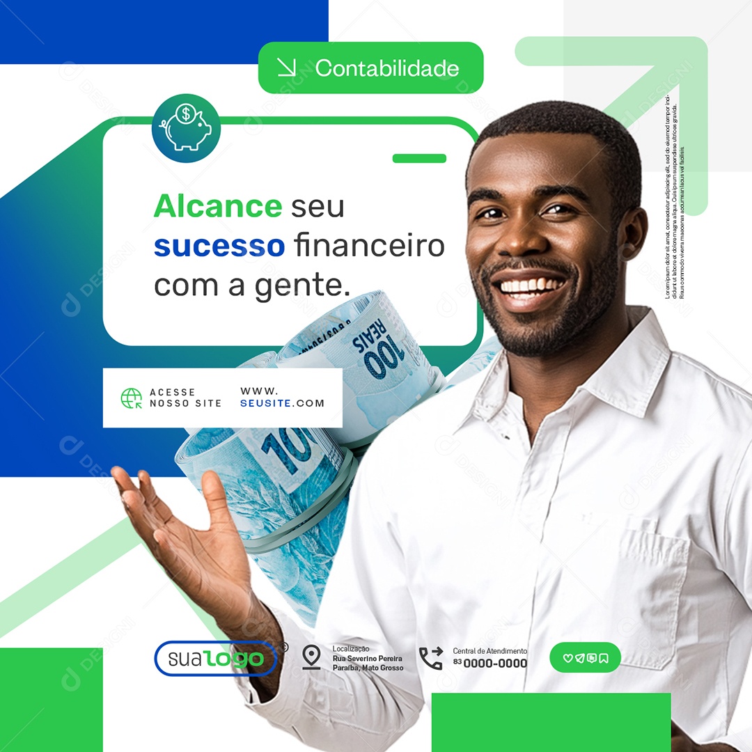 Contabilidade Alcance seu Sucesso Financeiro Com a Gente Social Media PSD Editável