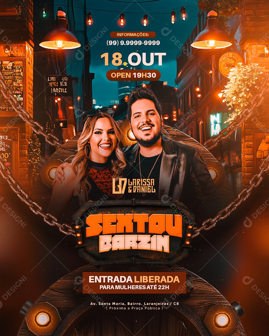 Flyer Sextou Barzin Social Media PSD Editável