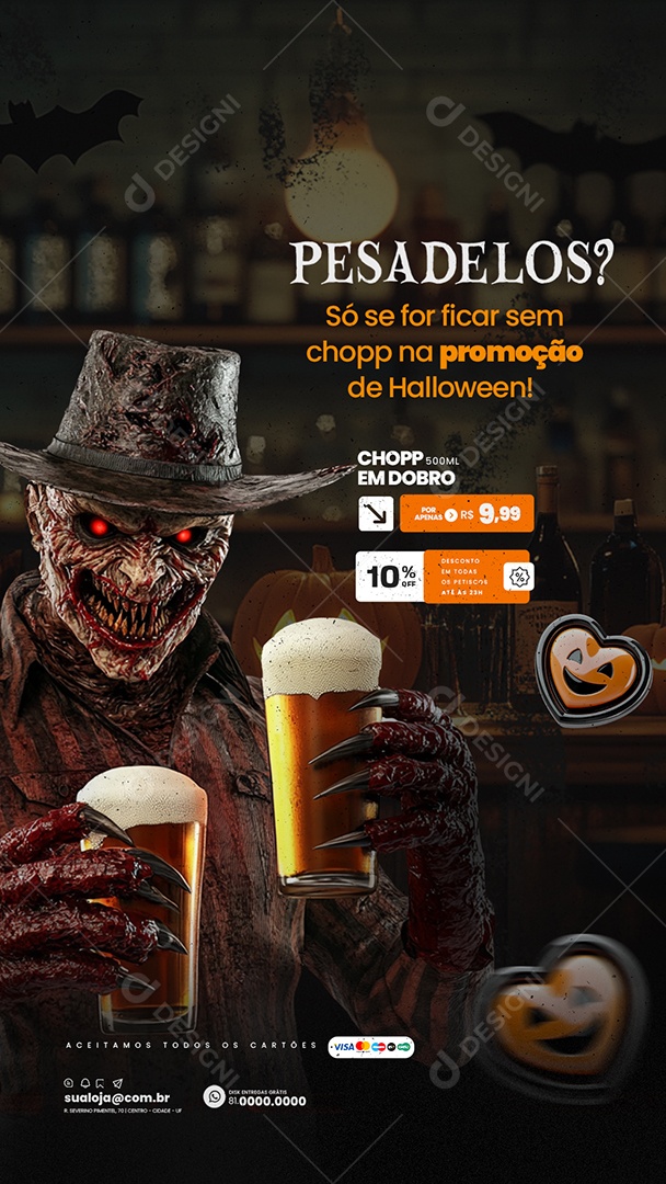Story Cervejaria Halloween Social Media PSD Editável