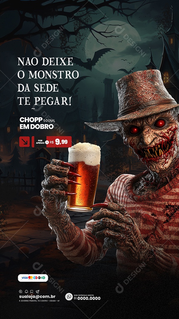 Story Cervejaria Halloween Social Media PSD Editável