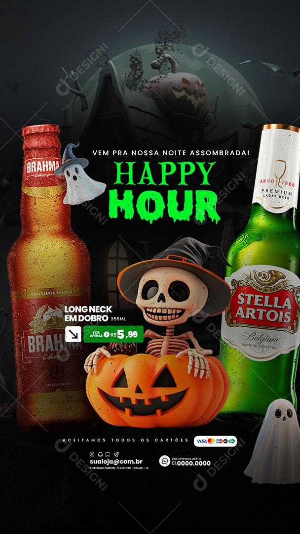 Story Cervejaria Halloween Social Media PSD Editável