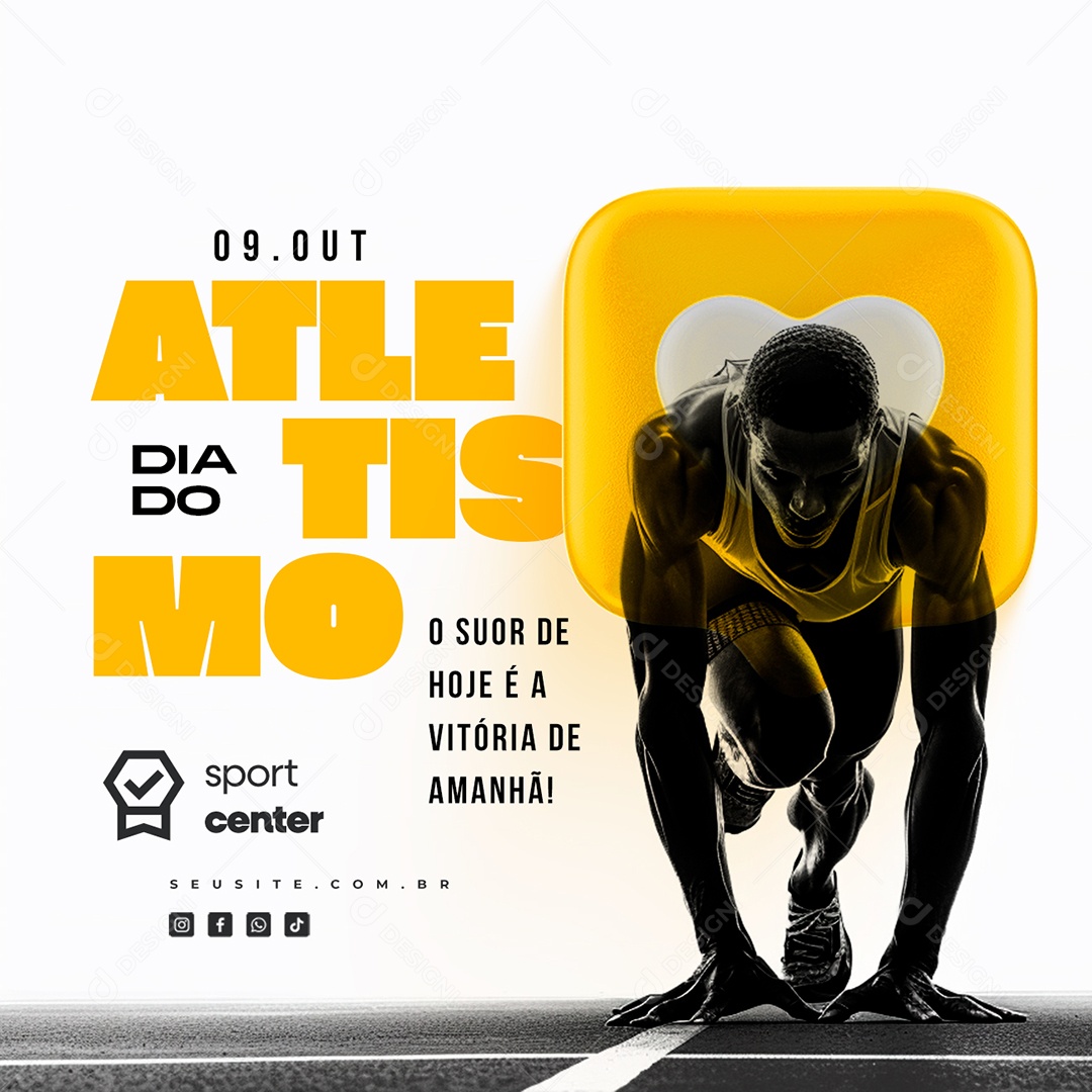 Dia do Atletismo 09 de Outubro Social Media PSD Editável