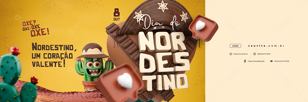 Carrossel Dia do Nordestino 08 de Outubro Social Media PSD Editável