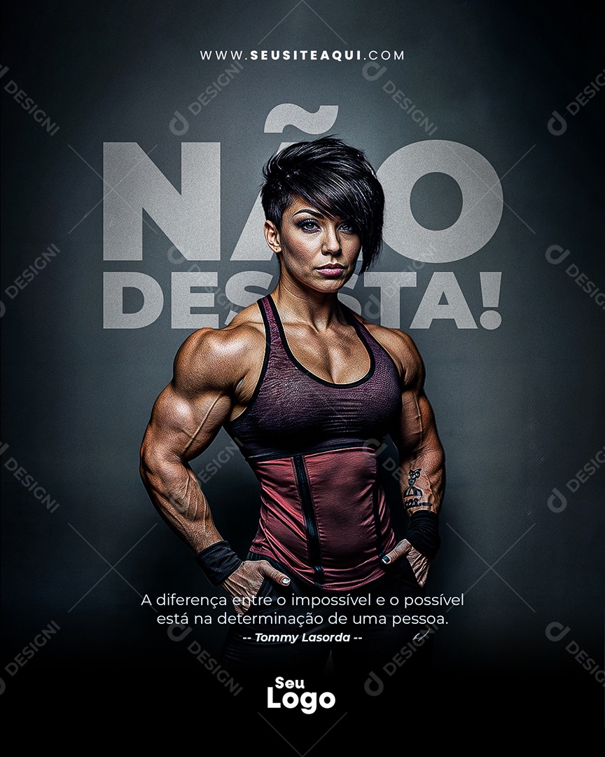 Frases Motivacional Não Desista Social Media PSD Editável