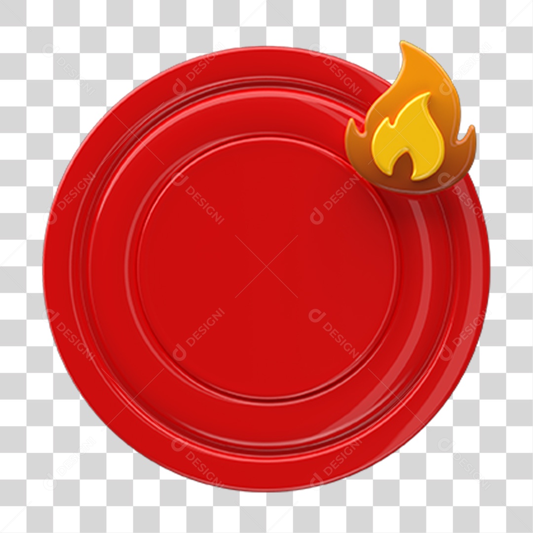 Ícone Placa com Chama PNG Transparente