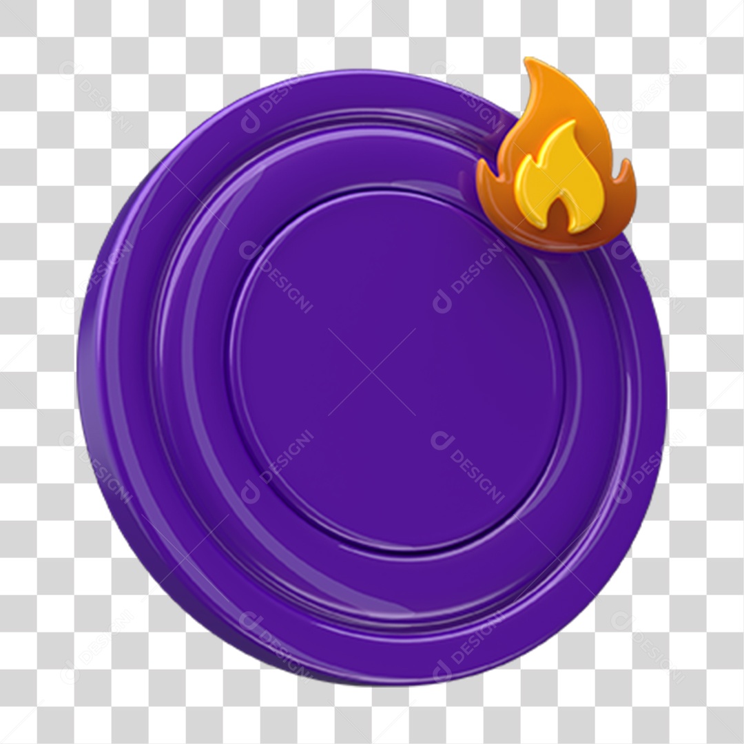 Ícone Placa com Chama PNG Transparente