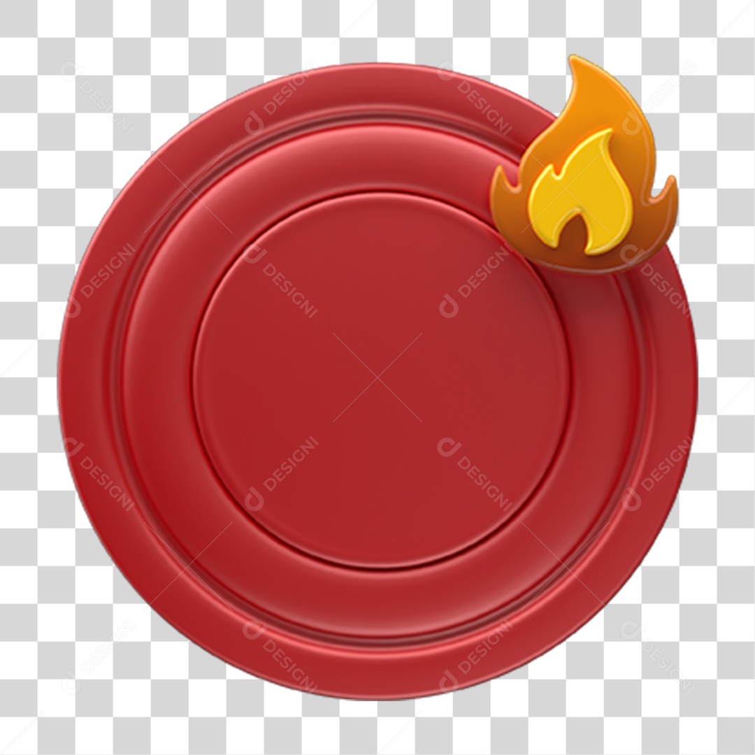 Ícone Placa com Chama PNG Transparente