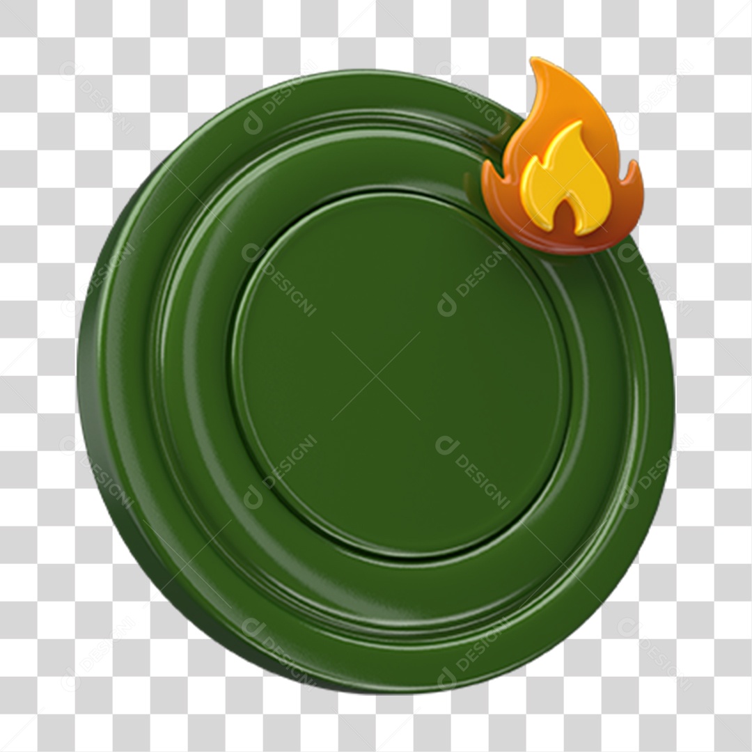Ícone Placa com Chama PNG Transparente