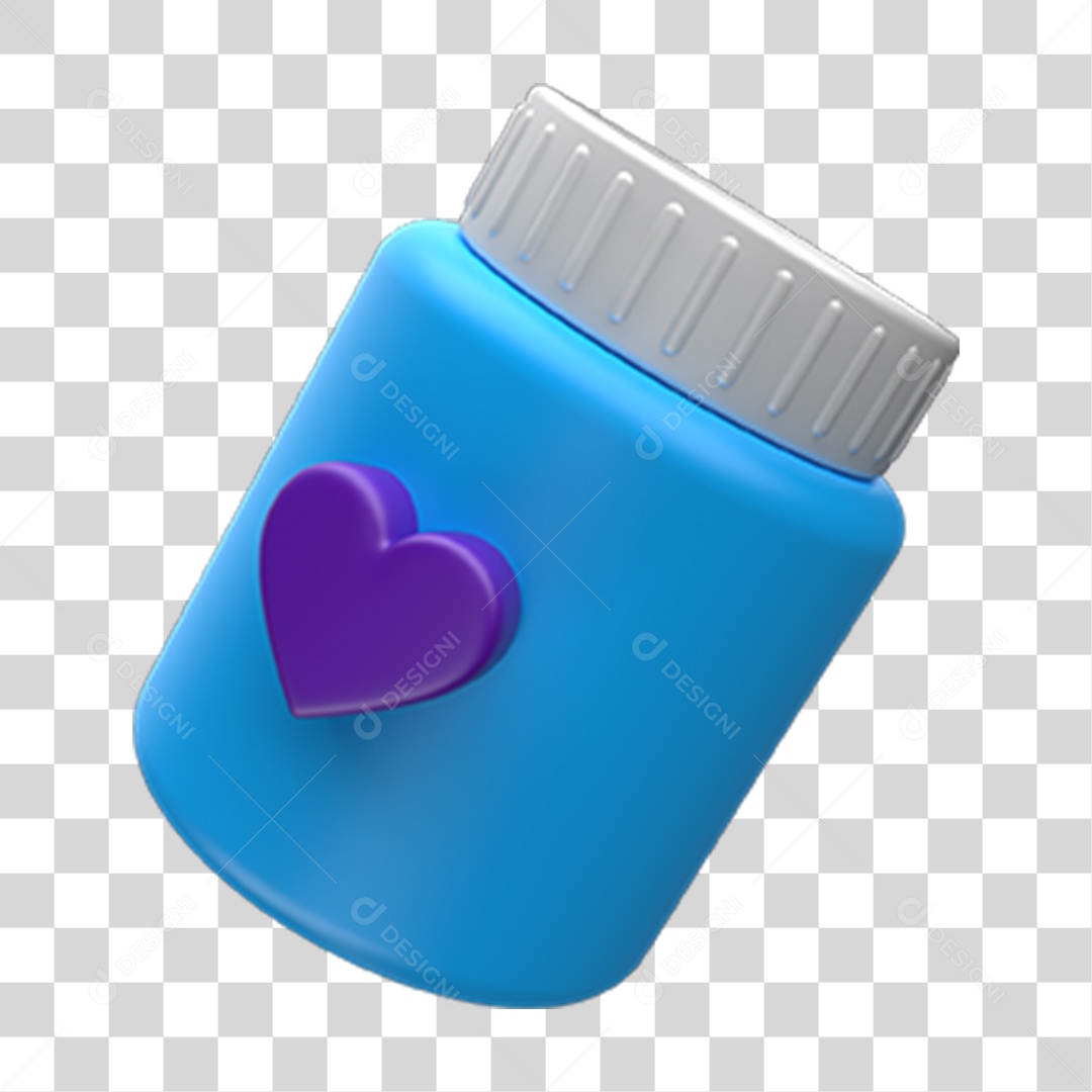 Ícone Pote com Coração PNG Transparente