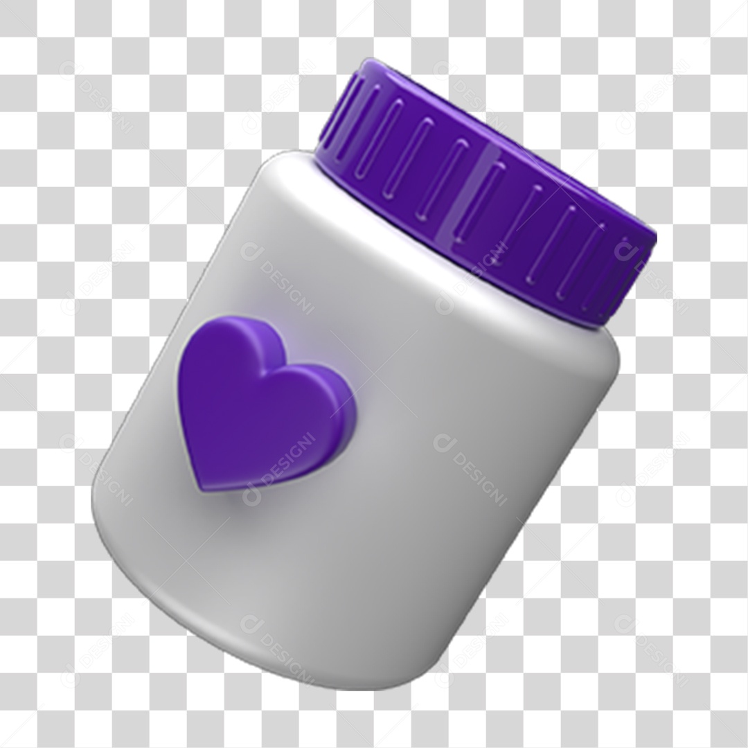 Ícone Pote com Coração PNG Transparente