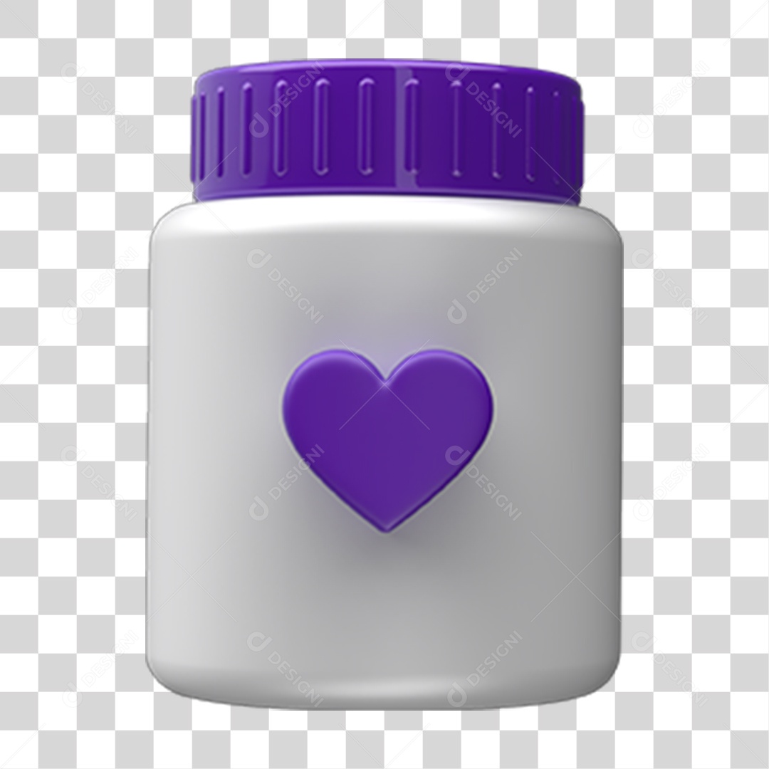 Ícone Pote com Coração PNG Transparente