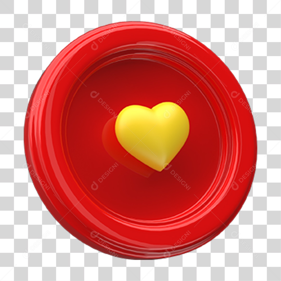 Ícone Coração Selo PNG Transparente