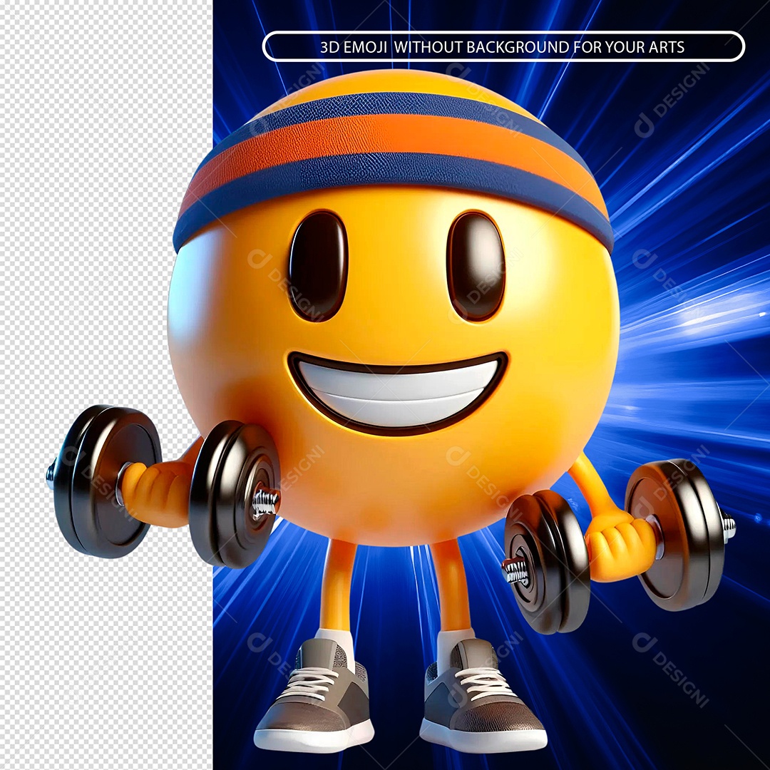 Emoji Personal Trainer Elemento 3D Para Composição PSD