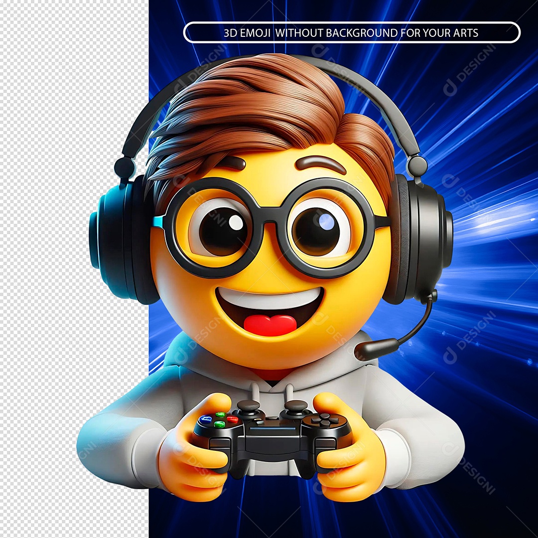 Emoji Estreme Game 3D Para Composição PSD