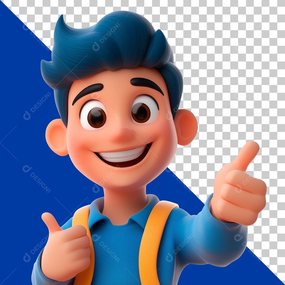 Personagem 3D Novembro Azul  para Composição PSD